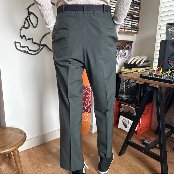 Vintage 60s Military Wool Blend High Waisted Trousers Vietnam Era ~ Size 32 x 29 - Picture 4 of 9